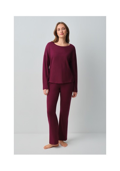 Suwen Comfort Pijama Takımı Wsh10510349080 Mürdüm