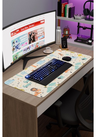 Çocuk Kaymaz Dikişli Kauçuk Oyuncu Mousepad V1 - 90x40 Xxl Gaming Mouse Pad Fare Altlığı