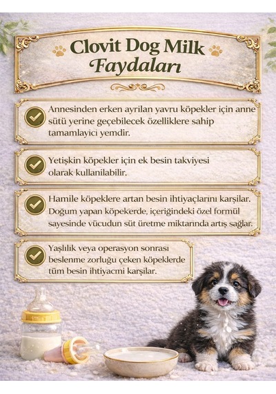 Clovit Yavru Köpekler İçin Süt Tozu 250 Gr