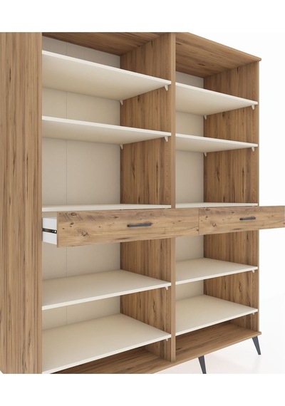 Kronos Gardrop 10 Raflı 2 Çekmeceli 176x59x221 Çam-aytaşı/çam Beyaz Kronos Gardrop 10 Raflı 2 Çekmeceli 176x59x221 Çam-aytaşı/çam Beyaz