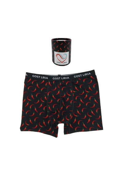Gost Liria - Pepper Desenli Erkek Boxer Siyah