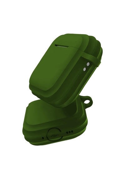 Airpods 1/2 Uyumlu Rubber Silicone Case Kancalı Yumuşak Silikon Kılıf Airpods 1 Ve 2 Uyumlu Kulaklık Kılıfı Yeşil