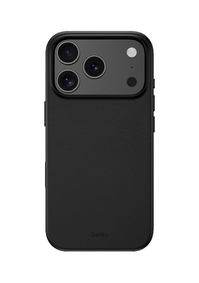 Apple Uyumlu iPhone 17 Pro Kılıf M-safe Şarj Özellikli Benks Vitapro Serisi Pu Deri Kapak Siyah