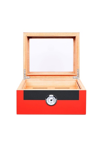 Myon Camlı Sedir Humidor Puro Kutusu Lake Kırmızı 60's