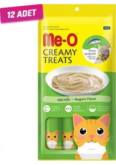 12 ADET - Me-o Meo Kremalı Mavi Yüzgeçli Orkinos Balıklı Kedi Sıv