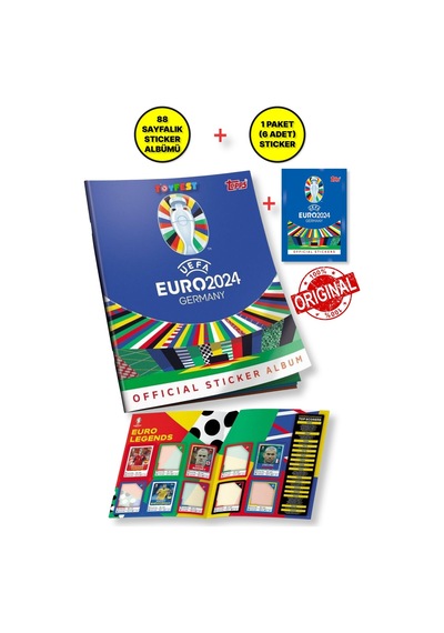 Almanya Euro 2024 Avrupa Şampiyonası Match Attax - Resmi Futbolcu Sticker Dergisi + 6 Adet Sticker
