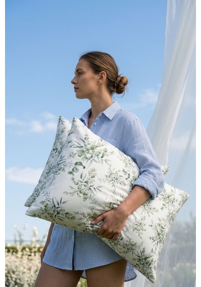 Cotton Collection Ranforce 2'li Yastık Kılıfı Olıve Garden Çok Renkli