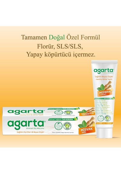 Agarta Doğal Diş Macunu 100ml Misvak Özlü Beyazlık