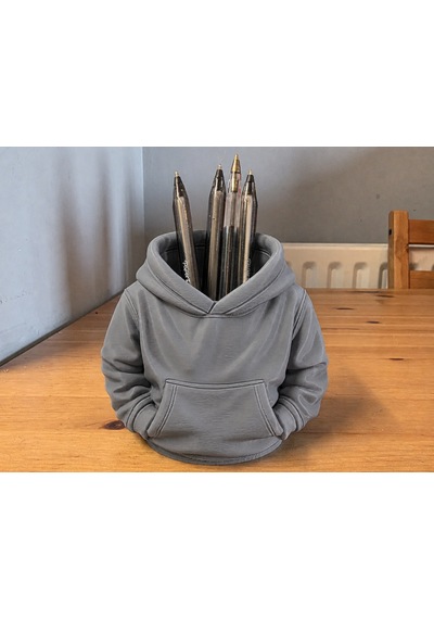 3d Baskı Kapüşonlu Sweatshirt Kalemlik - Masaüstü Organizer-gri Çok Renkli