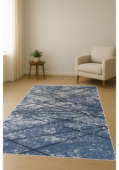 Modern Desenli Dijital Baskı Kaymaz Taban Halı H0293 Renkli