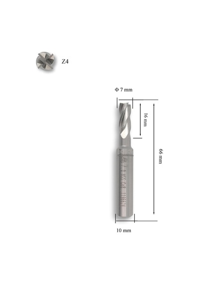 Mte 7 Mm Parmak Freze Hss-co8 Dın 844/b-n