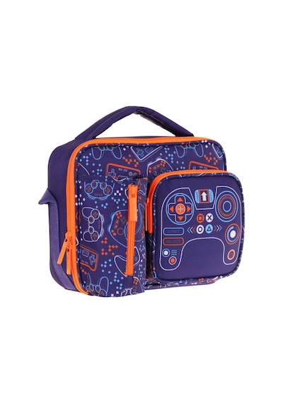Kaukko Erkek Çocuk, Lacivert Turuncu, Oyun Temalı Isı Yalıtımlı Üç Bölmeli Matara Cepli Okul Beslenme Çantası L7281 Lacivert - Turuncu