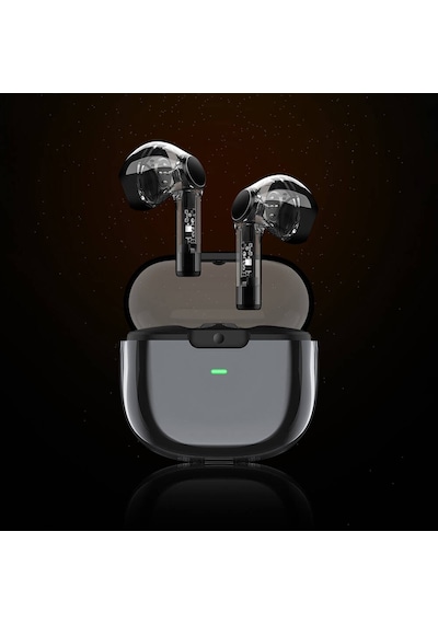 Recci REP-W50 Amber Serisi Şeffaf Tasarım Hi-Fi Ses Bluetooth 5.3 Kulak İçi Kulaklık