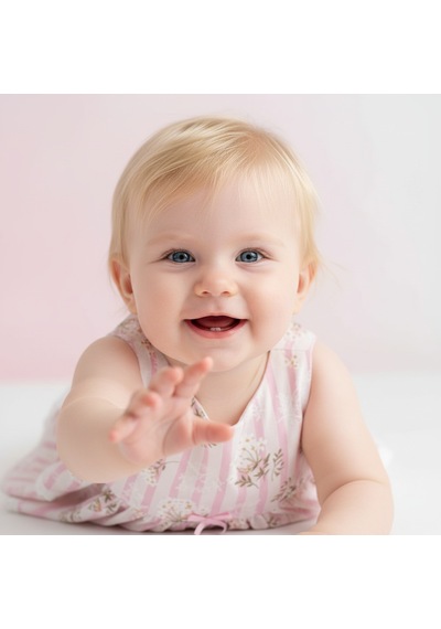 Ürünya Kız Bebek Çocuk Fiyonklu Çiçekli Sıfır Kollu 2'li Takım Pembe
