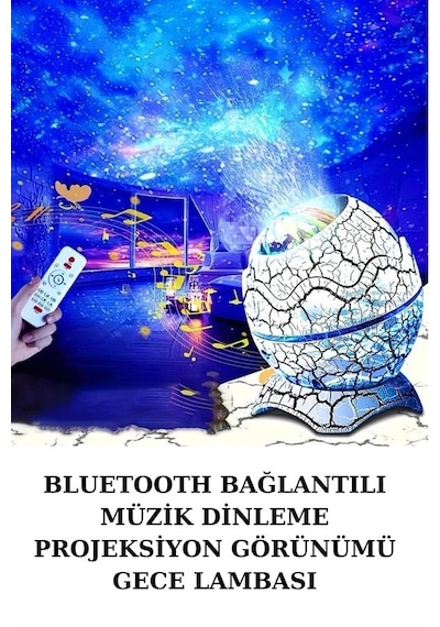Hubrendy  Dinozor Yumurtası Gece Masa Lambası Bluetooth Hoparlör 14 Renk Seçeneği
