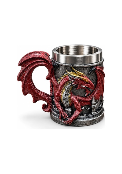 5 Adet Ejderha Tasarımlı 3d Kupa Bardak Paslanmaz Çelik İçecek Kupası, 11 9 Cm, 3d Mug, Dragon Design