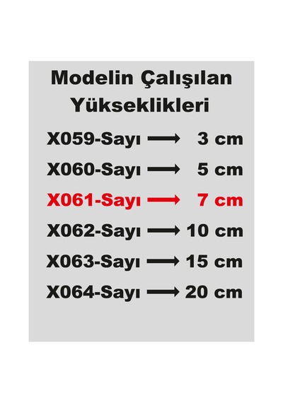Stencil Rakam Boyama Şablonu X061-sayı Rakam Yüksekliği 7 Cm