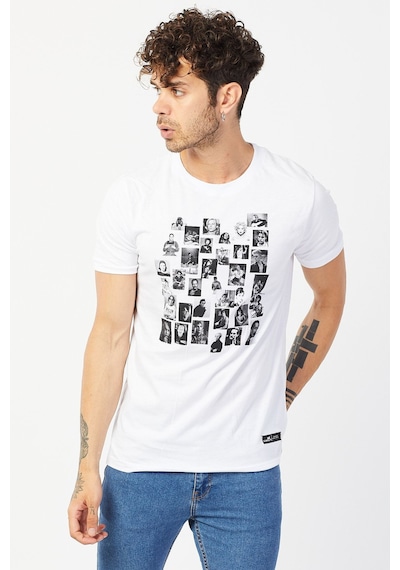 Baskılı Beyaz T-shirt Beyaz