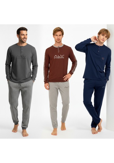 Bonbon Erkek Pamuklu Bohçalık Ve Çeyizlik 3 Adet 2'li Pijama Takımı Bb2233 Çok Renkli