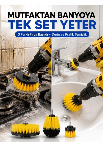Profesyonel Matkap Ucu Temizlik Fırçası 3 Lü Set 1 Adet 52922060
