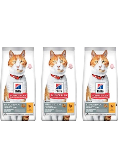 Hill's Sterilised Tavuklu Kısırlaştırılmış Yetişkin Kedi Maması 3 x 3 KG