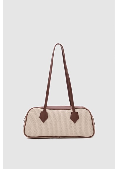 Shule Bags Boheme Hasır Baget Çanta Krem Krem