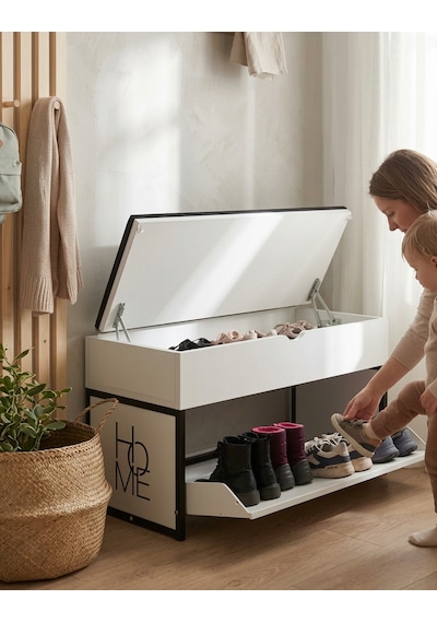 Puflu Sandıklı Metal Ayakkabılık 8 Çift Kapasiteli Minderli Bench Oturak Tasarım Tescilli Ürün Beyaz Puflu Sandıklı Metal Ayakkabılık 8 Çift Kapasiteli Minderli Bench Oturak Tasarım Tescilli Ürün Beyaz
