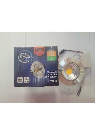 Şila 5w Krom Kasa Günışığı 3200k Cob Led Spot Trafolu 10 Lu Paket