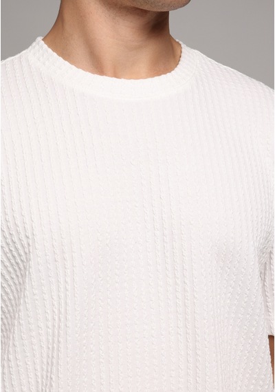Colin's Colins Comfort Fit Yuvarlak Yaka Düz Erkek Beyaz Kısa Kol Tişört Cl1080261 Q1.v2 Wht