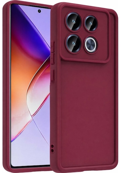 İnfinix Note30pro-4g Uyumlu Kamera Çıkıntılı Mat Silikon Telefon Kılıfı Bordo