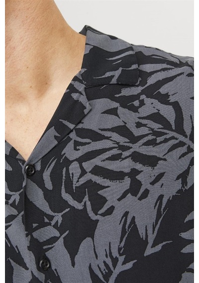 Jack & Jones Jack&jones Jjguru Monochrome Aop Resort Shırt Ss12249210 Siyah-2 001