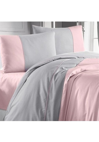 Nevresim Takımı Tek Kişilik Ranforce Duz 160x220 Thor 160x220 Pembe
