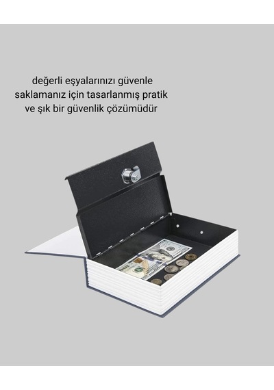 Hubrendy Kargo Gizli Kitap Kasa Metal Gövdeli, Anahtarlı