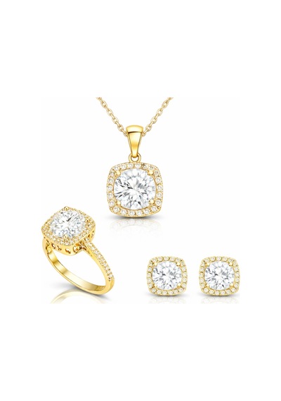 Gümüş Gold Kare Montür Kadın Set
