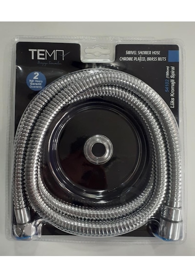 Tema Banyo Duş Hortumu 180cm Lüx Kromajli örgülü Spi̇ral 54102