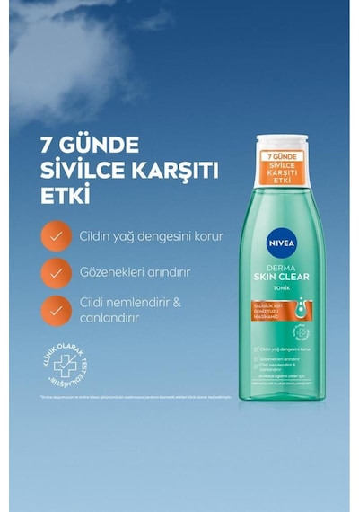 Derma Skin Clear Karşıtı Yüz Temizleme Jeli 150ml Ve Nemlendirici Tonik 200ml, Nisaniamid
