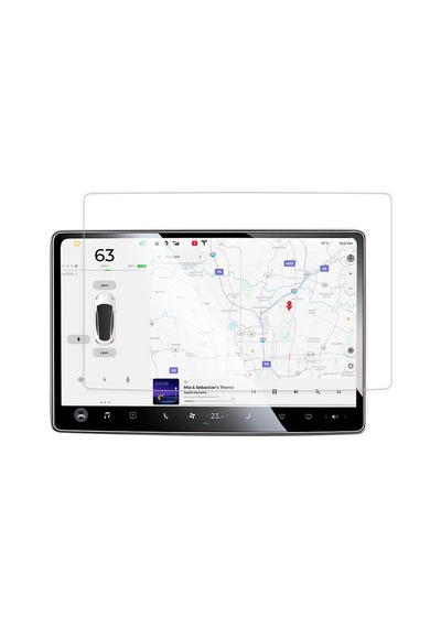 Lexroo Tesla Model Y Araç Multimedya Temperli Cam Ekran Koruyucu - Renksiz