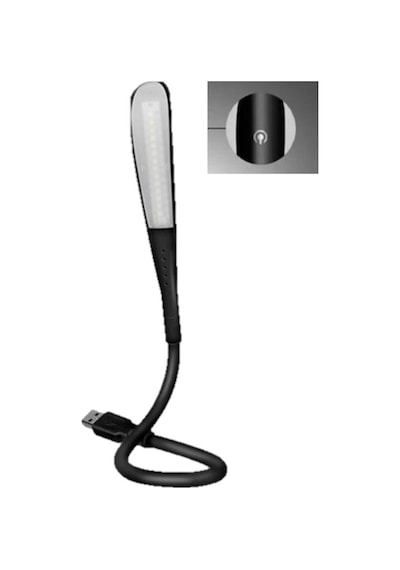 Usb Bağlantılı Dokunmatikli Led Kitap Okuma Masa Lambası Siyah