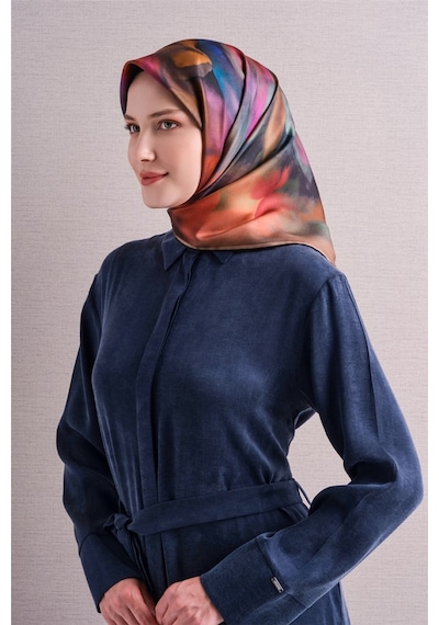 Armine Twill İpek Eşarp Çok Renkli