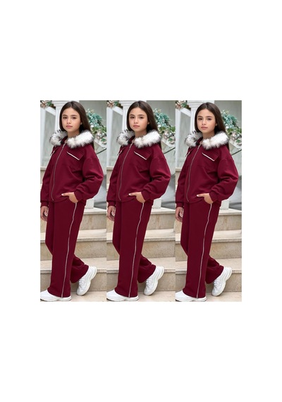 Azra Kız Çocuk Bordo Eşofman Takımı Bordo