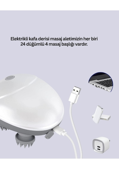 Su Geçirmez Elektrikli Kafa Masaj Cihazı Ipx7 Çok Renkli