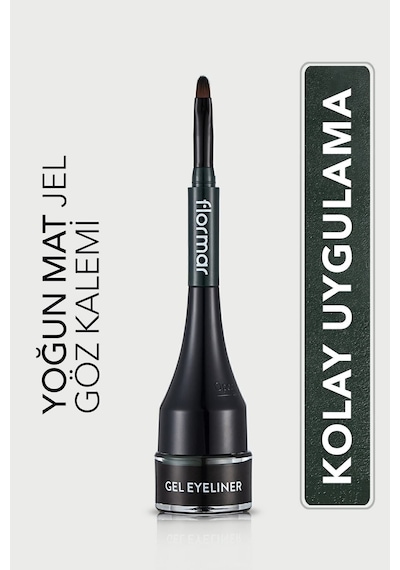 Flormar Özel Fırça Başlıklı Yoğun Pigmentli Mat Jel Eyeliner (YEŞİL) - Gel Eyeliner - 004 - 8690604591909
