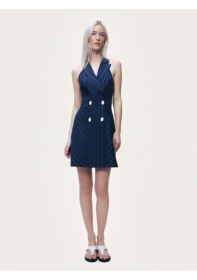 Nocturne Kruvaze Halter Yaka Mini Elbise Çok Renkli