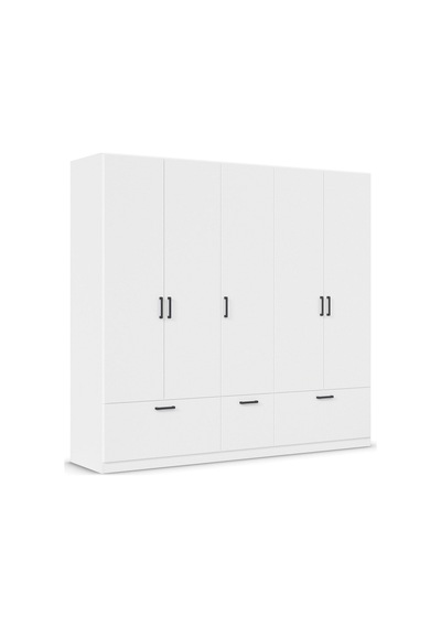 Alev Giyinme Dolabı - Çok Amaçlı Dolap - Gardırop 225 Cm-5 Kapaklı-3 Çekmeceli