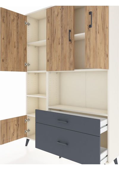 Arges Dolap 7 Raflı 2 Çekmeceli 5 Kapaklı 132x30x195 Aytaşı-çam/antrasit Atlas Çam/antrasıt Arges Dolap 7 Raflı 2 Çekmeceli 5 Kapaklı 132x30x195 Aytaşı-çam/antrasit Atlas Çam/antrasıt