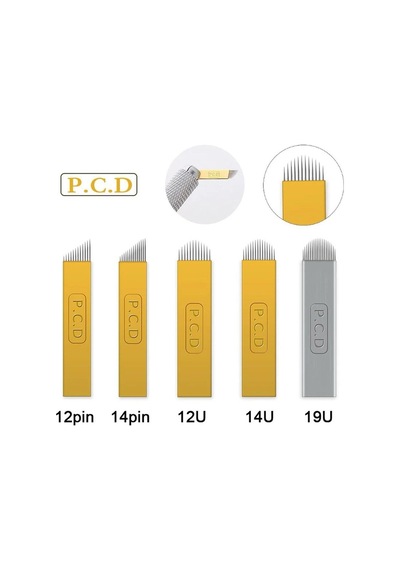 P.c.d 12 F Blade Gold Microblading İğnesi 10 Adet Diğer