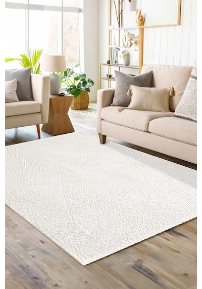 Enti Akik 8608 Krem Halı Kilim Salon Mutfak Kesme Yolluk Dokuma Krem