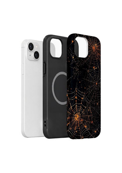Velvoria Valestra Spiderweb Night Apple iPhone Uyumlu 15 Magsafe Koruma Kılıfı Valestra Magline - Spiderweb Night