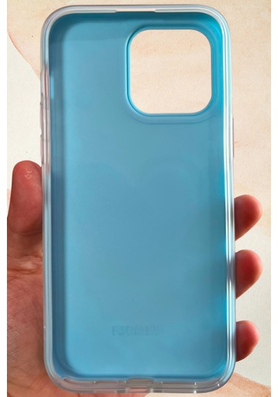 İphone 14 Pro Max Uyumlu İnci Işıltısı Fiyonk Taşlı Mavi Silikon Telefon Kılıfı