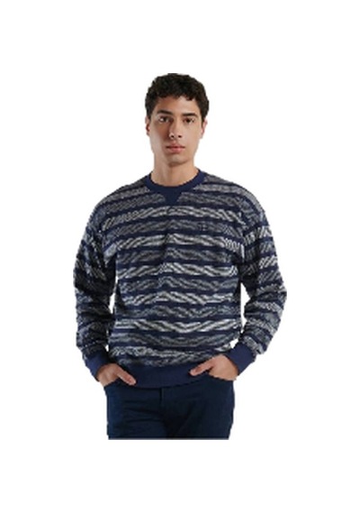 United Colors Of Benetton Erkek Pamuk Karışımlı Göğsü Logo Detaylı Şerit Desenli Sweatshirt Lacivert United Colors Of Benetton Erkek Pamuk Karışımlı Göğsü Logo Detaylı Şerit Desenli Sweatshirt Lacivert